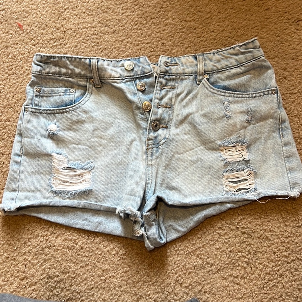 High waisted jean shorts